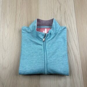 Johnnie-O Randall 1/4 Zip Pullover Long Sleeve Performance Blue Men's L Large